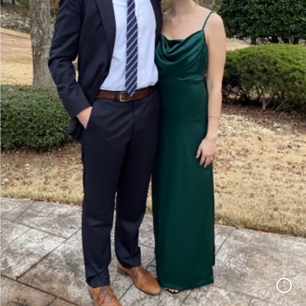 Emerald satin dress